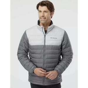 Columbia Powder Lite Jacket Large Gray Colorblock Omni-Heat 1698001 Gorpcore